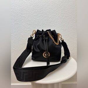 Versace Medusa Black and Gold Bucket Bag NWT